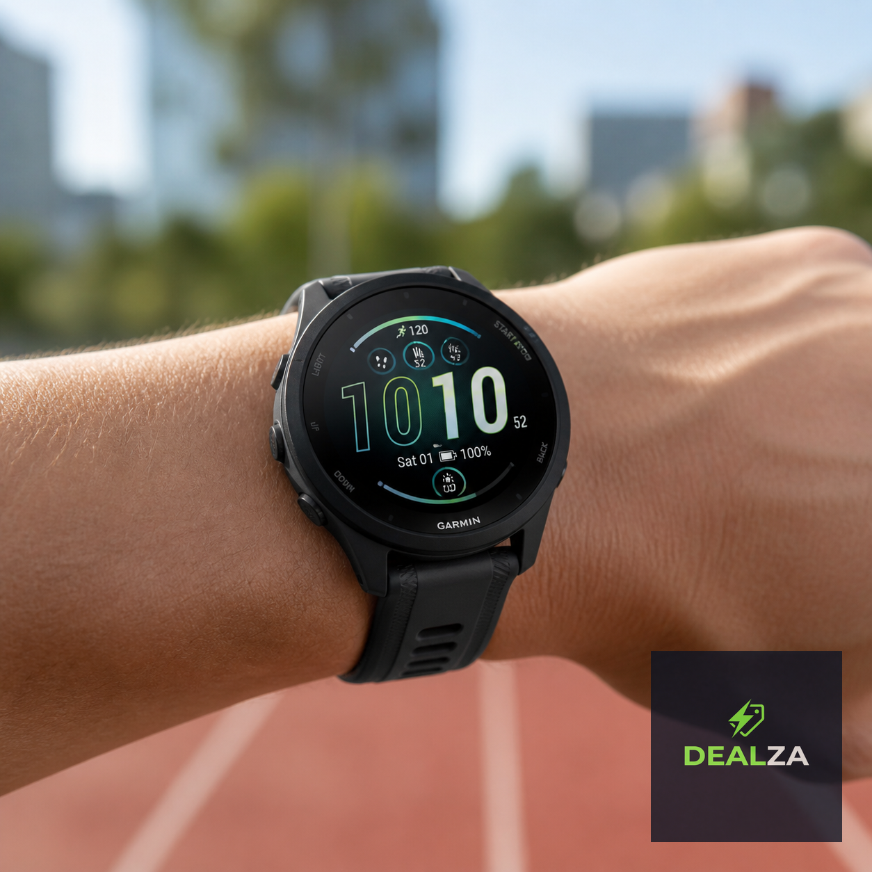 Garmin Forerunner 165 Smartwatch, Tela Amoled 43mm, 5 Atm Preto Silicone